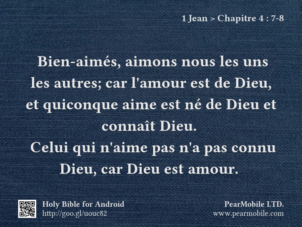 1 Jean, Chapitre 4:7-8